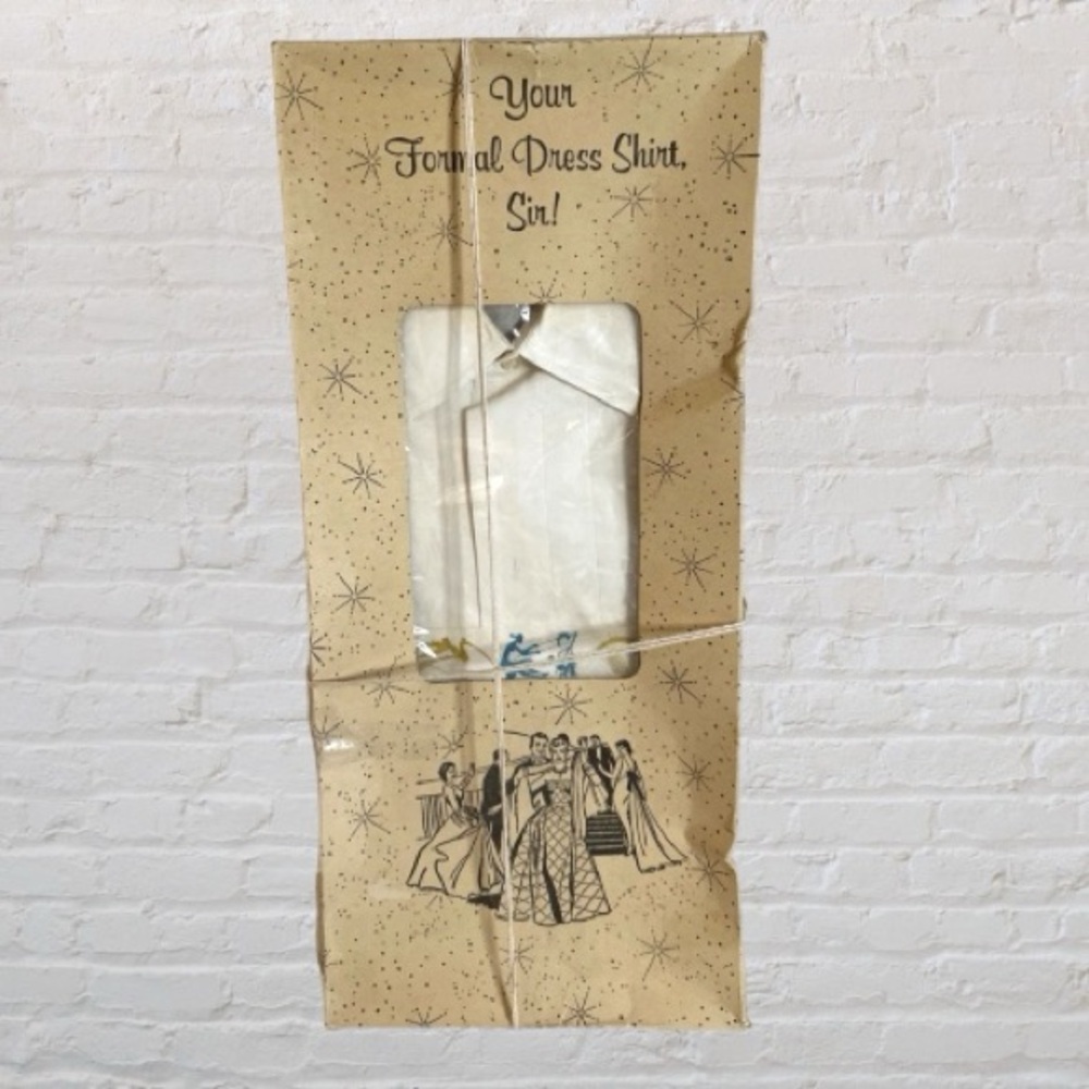 VINTAGE NEW IN BOX After Six Cream Formal Shirt
